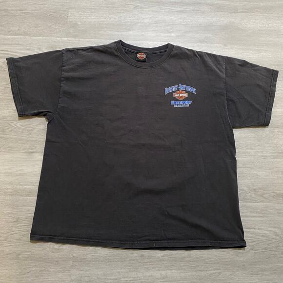 Harley Davidson Mens Freeport Bahamas Motorcycle Biker Black Tee Size 2XL - Picture 3 of 6